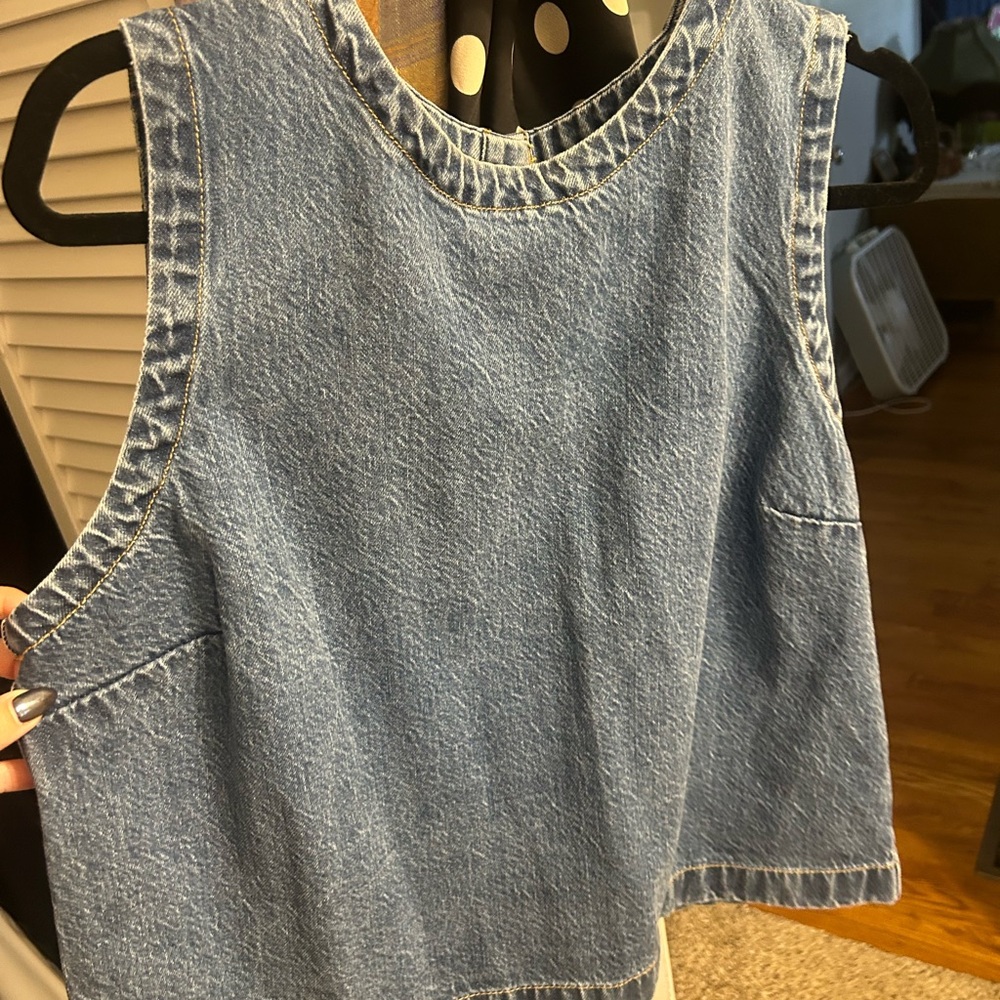 Abercrombie & Fitch Blue Denim Button Vest